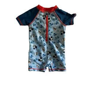 Disney Mickey and Daffy NWOT Baby Boy Blue Rashguard Swimsuit